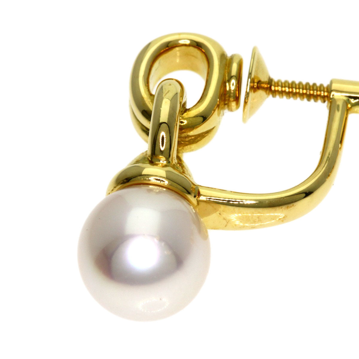 MIKIMOTO Pearl Pearl Earring K18 Yellow Gold Ladies [Used]