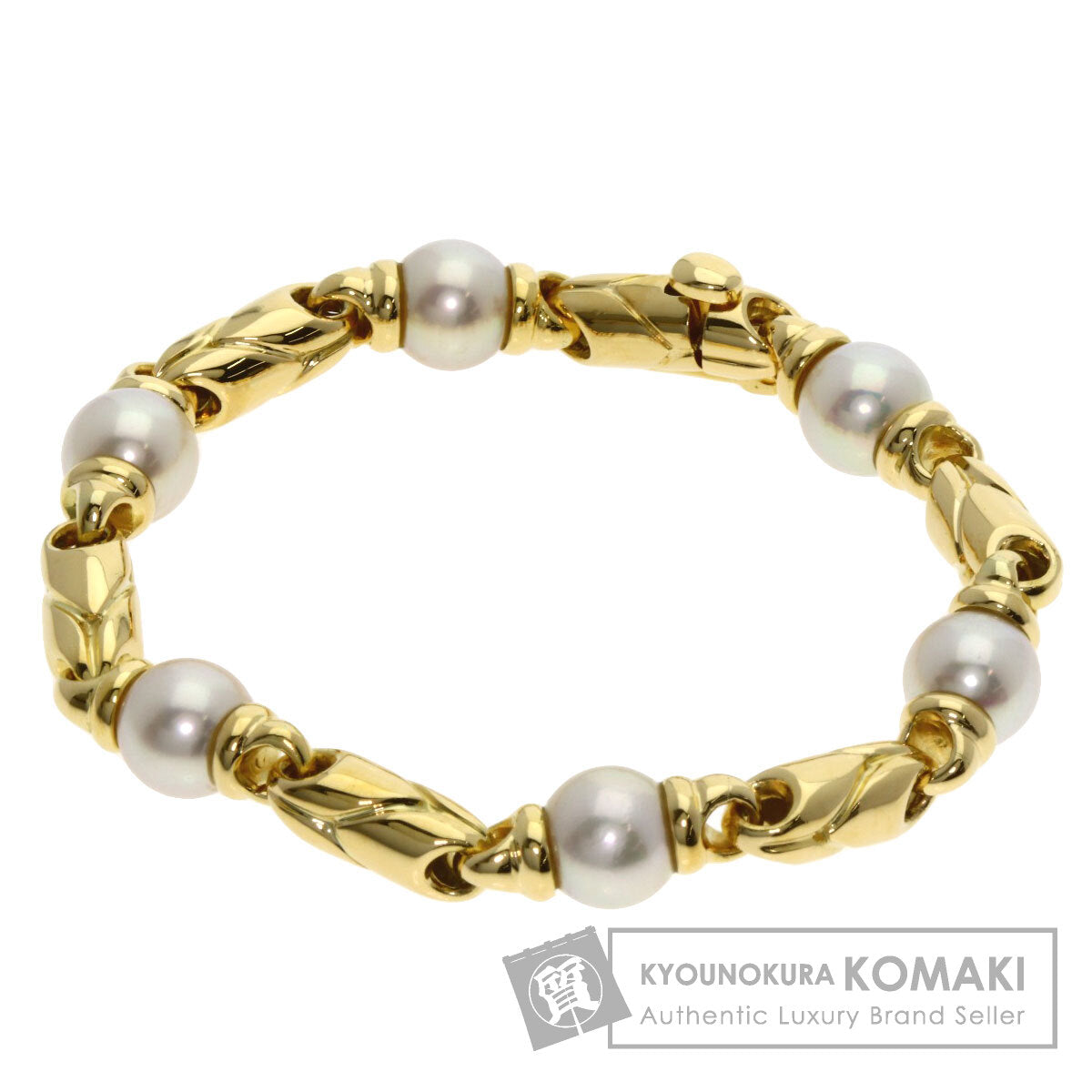 BVLGARI Passo Doppio 6P Pearl Bracelet K18 Yellow Gold Ladies [Used]