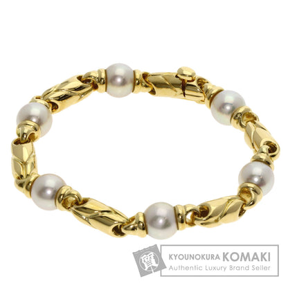 BVLGARI Passo Doppio 6P Pearl Bracelet K18 Yellow Gold Ladies [Used]
