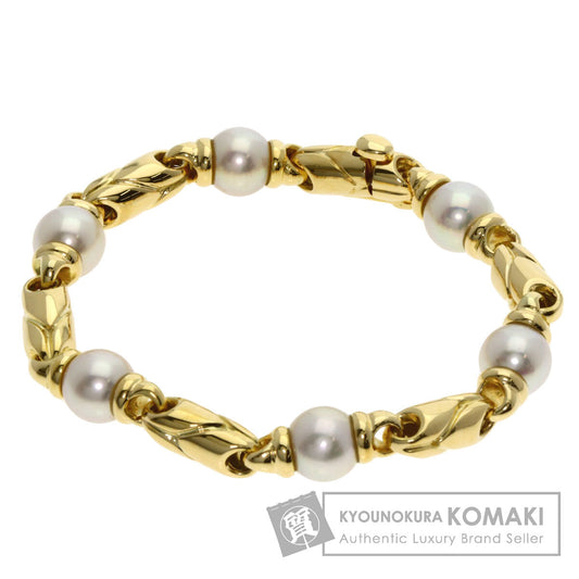 BVLGARI Passo Doppio 6P Pearl Bracelet K18 Yellow Gold Ladies [Used]