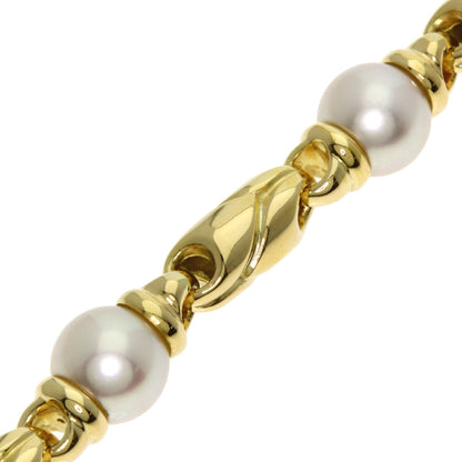 BVLGARI Passo Doppio 6P Pearl Bracelet K18 Yellow Gold Ladies [Used]