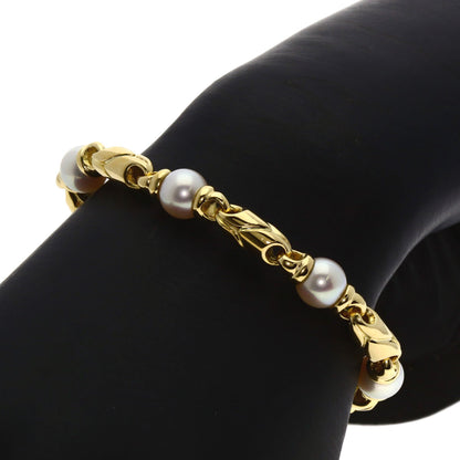 BVLGARI Passo Doppio 6P Pearl Bracelet K18 Yellow Gold Ladies [Used]
