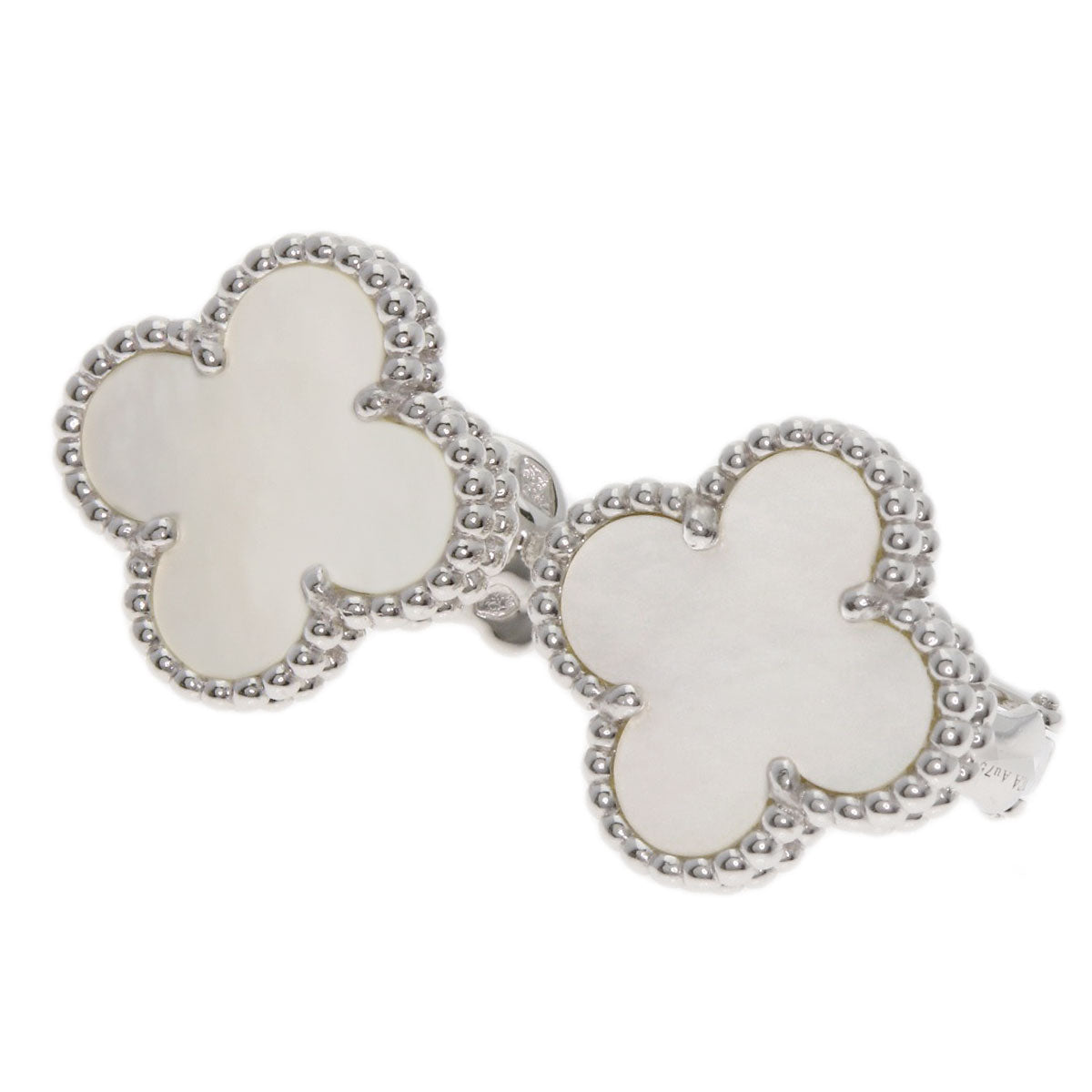 Van Cleef & Arpels Vintage Alhambra Shell earring K18 White Gold Ladies [Used]