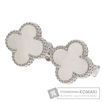 Van Cleef & Arpels Vintage Alhambra Shell earring K18 White Gold Ladies [Used]