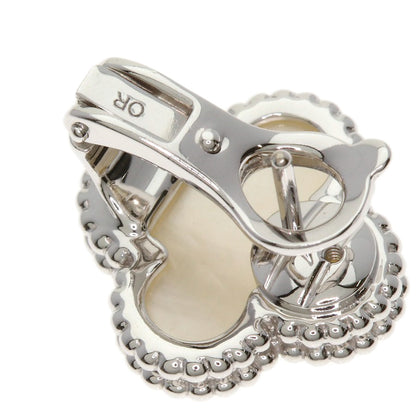 Van Cleef & Arpels Vintage Alhambra Shell earring K18 White Gold Ladies [Used]