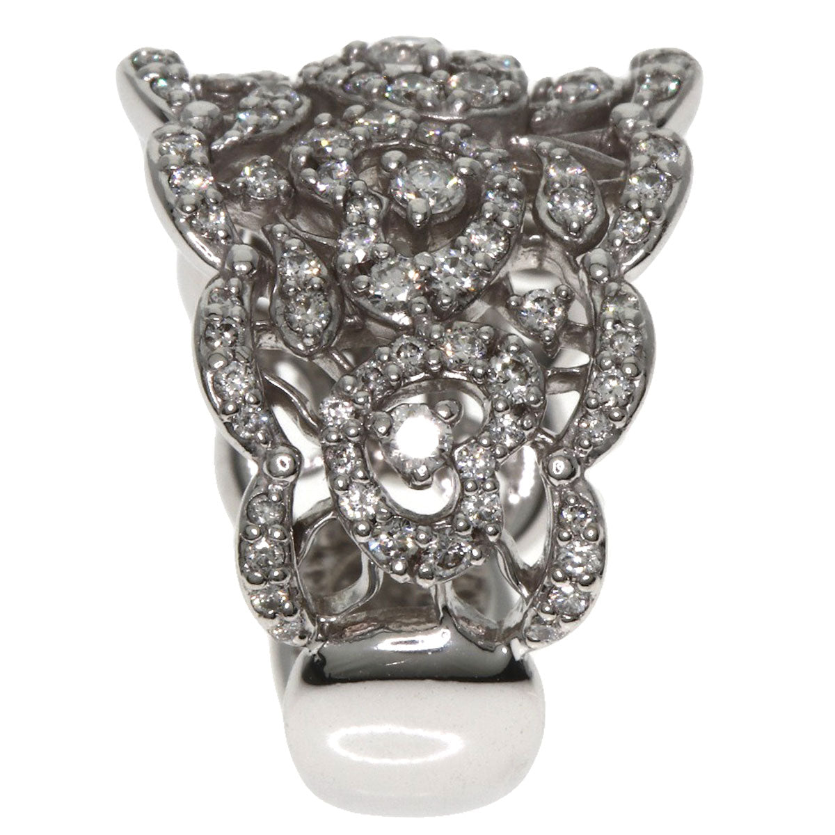 Ponte Vecchio Heart motif Diamond Ring K18 White Gold Ladies [Used]