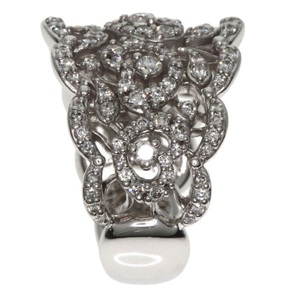 Ponte Vecchio Heart motif Diamond Ring K18 White Gold Ladies [Used]