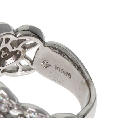 Ponte Vecchio Heart motif Diamond Ring K18 White Gold Ladies [Used]