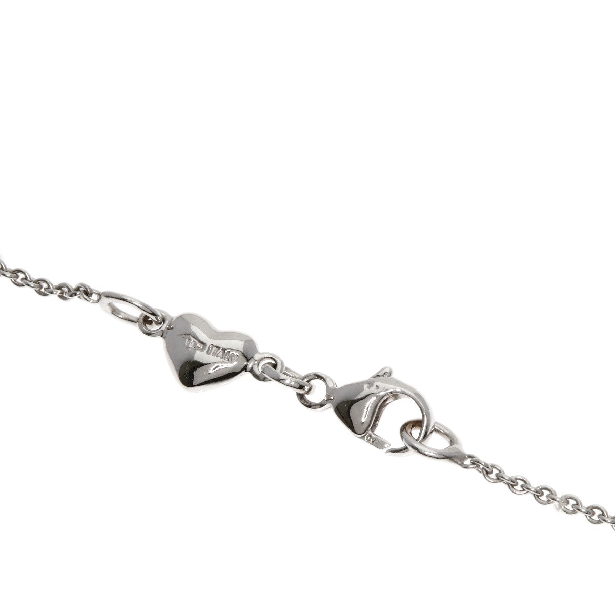 Ponte Vecchio Pavé Heart Diamond Necklace K18 White Gold Ladies [Used]