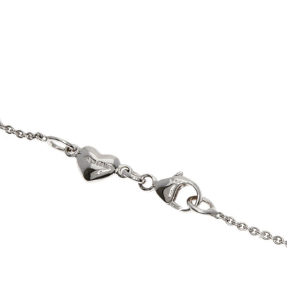 Ponte Vecchio Pavé Heart Diamond Necklace K18 White Gold Ladies [Used]