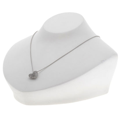 Ponte Vecchio Pavé Heart Diamond Necklace K18 White Gold Ladies [Used]