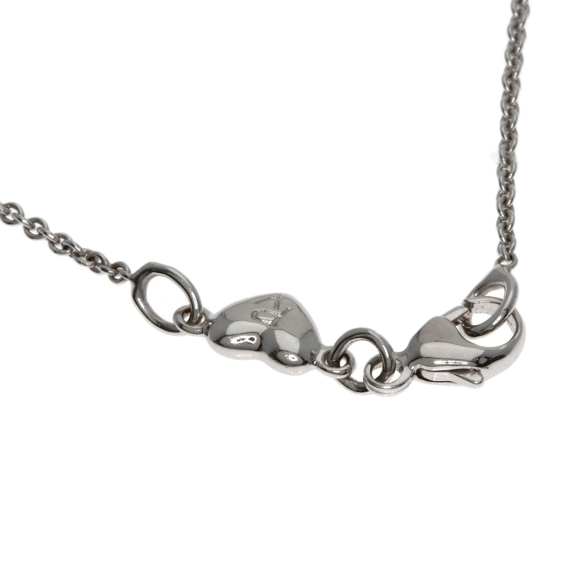 Ponte Vecchio Pavé Heart Diamond Necklace K18 White Gold Ladies [Used]