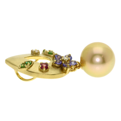 TASAKI Golden Pearl Pearl Color Stone Pendant top K18 Yellow Gold Ladies [Used]