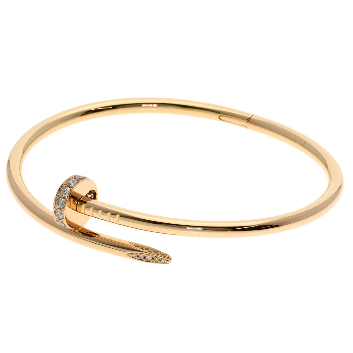 CARTIER Juste un Clou Classic Model Diamond #19 Bracelet K18 Pink Gold Ladies [Used]