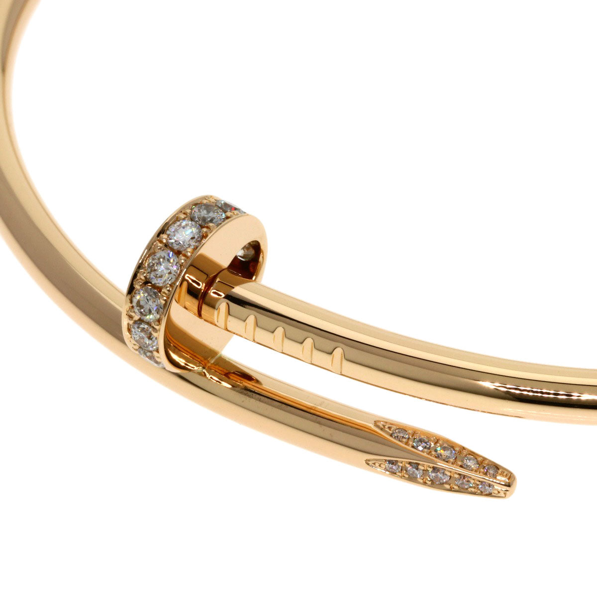 CARTIER Juste un Clou Classic Model Diamond #19 Bracelet K18 Pink Gold Ladies [Used]