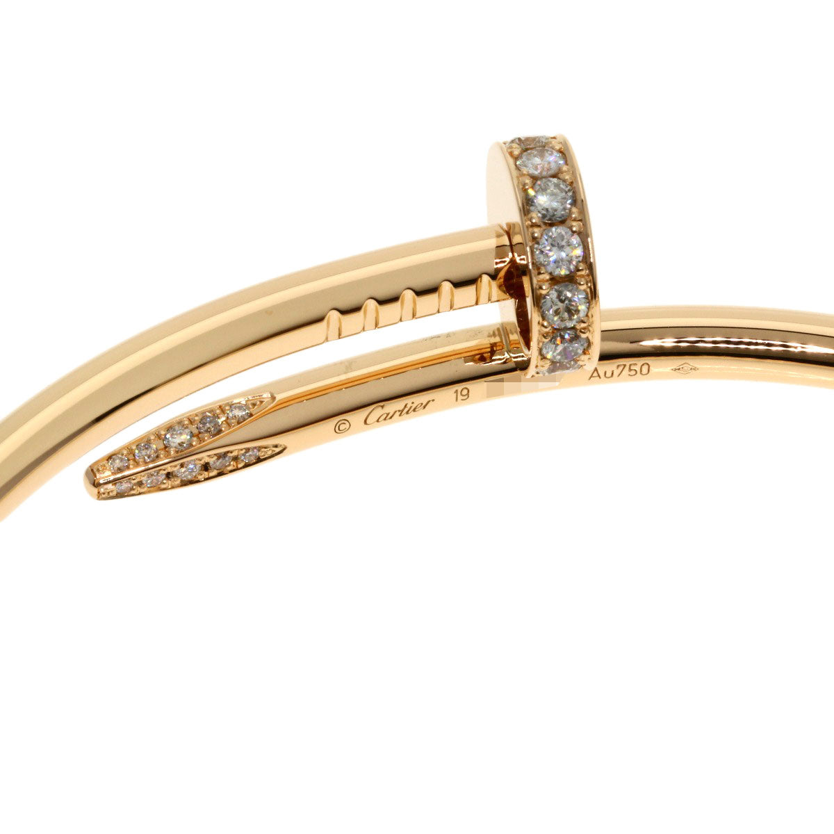 CARTIER Juste un Clou Classic Model Diamond #19 Bracelet K18 Pink Gold Ladies [Used]