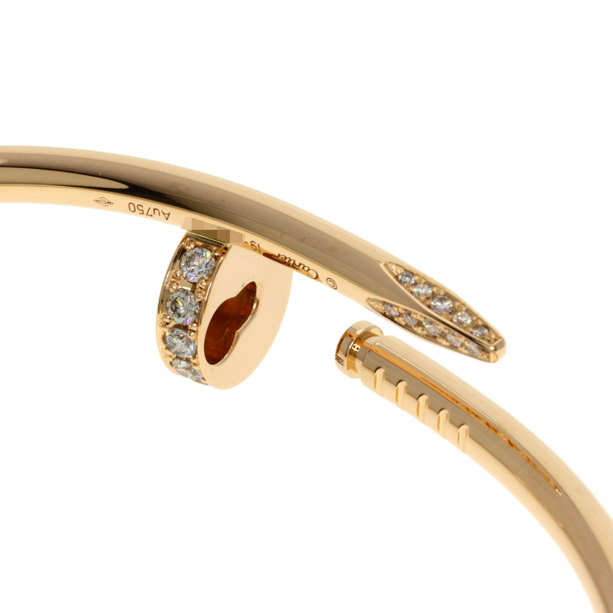 CARTIER Juste un Clou Classic Model Diamond #19 Bracelet K18 Pink Gold Ladies [Used]