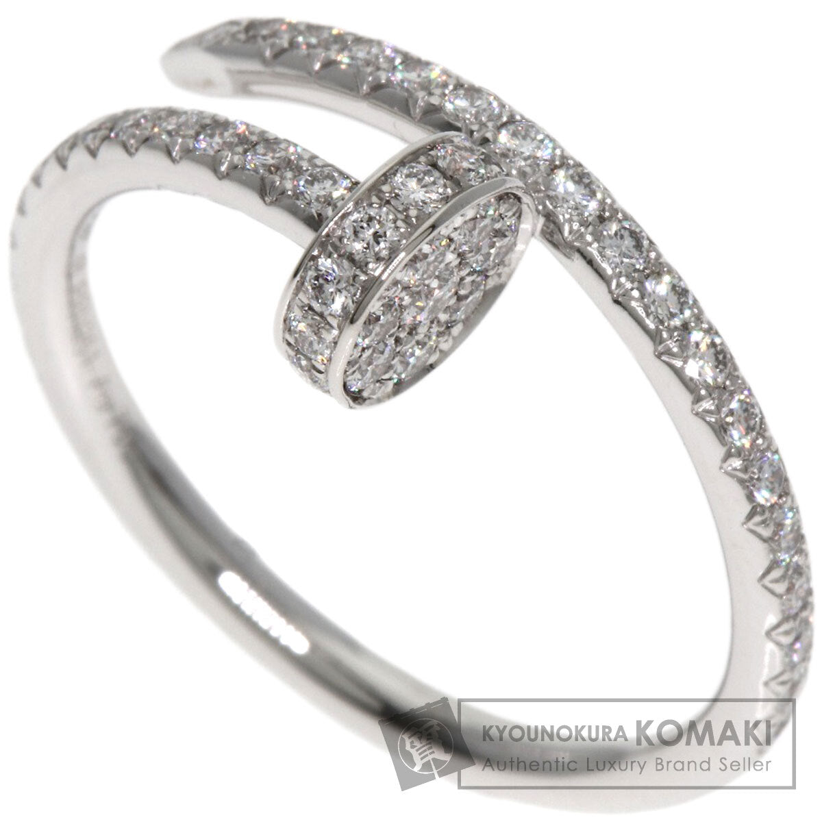 CARTIER Juste Uncre Small Diamond #48 Ring K18 White Gold Ladies [Used]