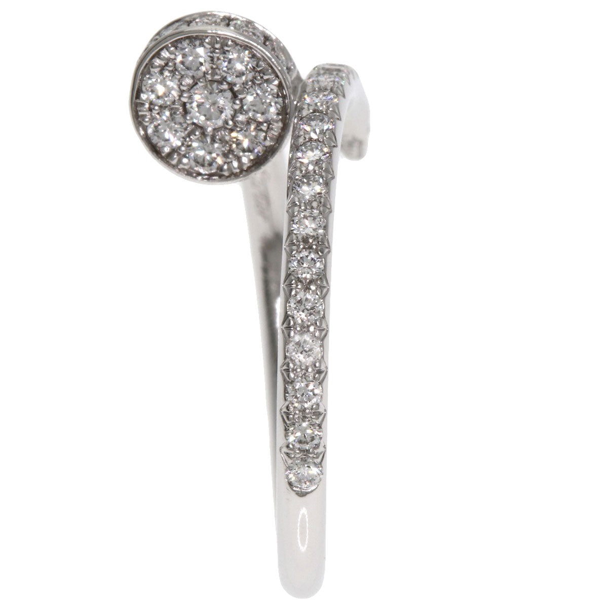 CARTIER Juste Uncre Small Diamond #48 Ring K18 White Gold Ladies [Used]