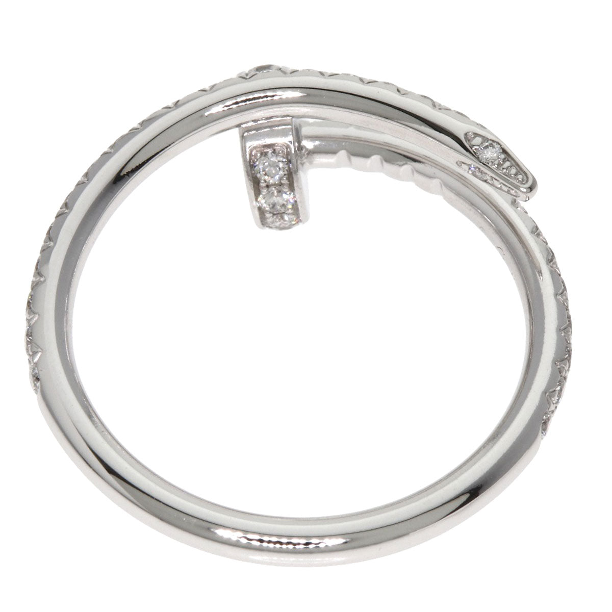 CARTIER Juste Uncre Small Diamond #48 Ring K18 White Gold Ladies [Used]