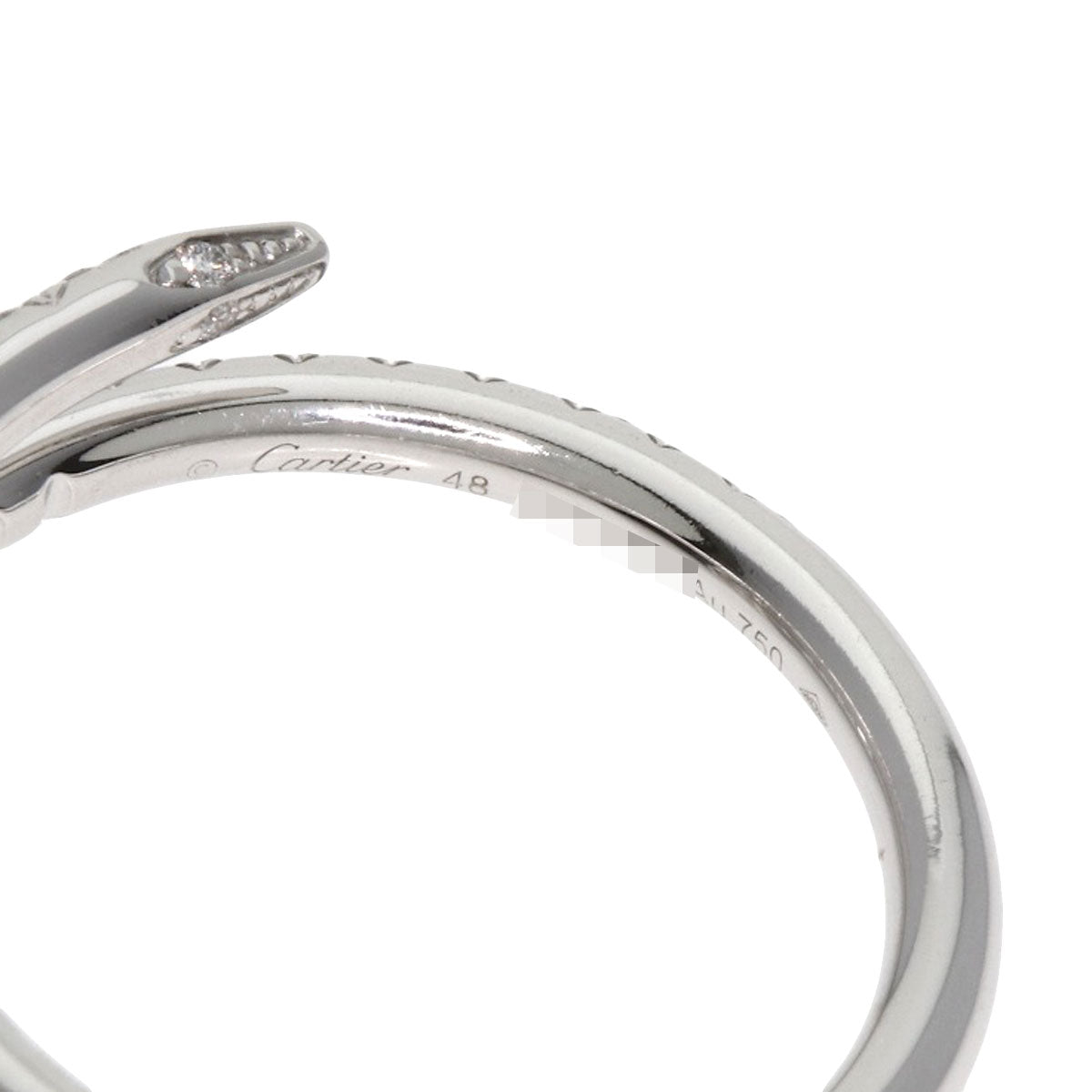 CARTIER Juste Uncre Small Diamond #48 Ring K18 White Gold Ladies [Used]