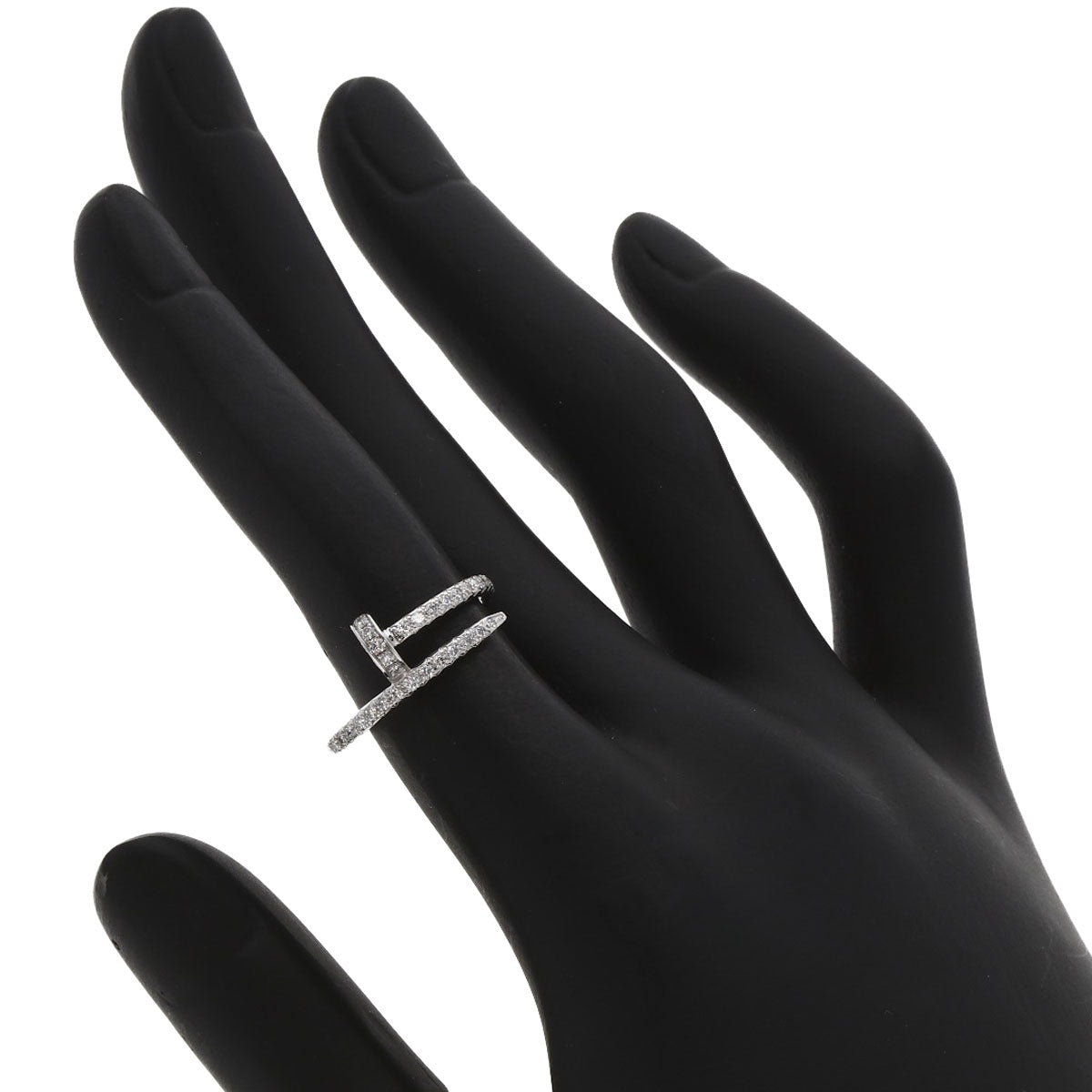 CARTIER Juste Uncre Small Diamond #48 Ring K18 White Gold Ladies [Used]