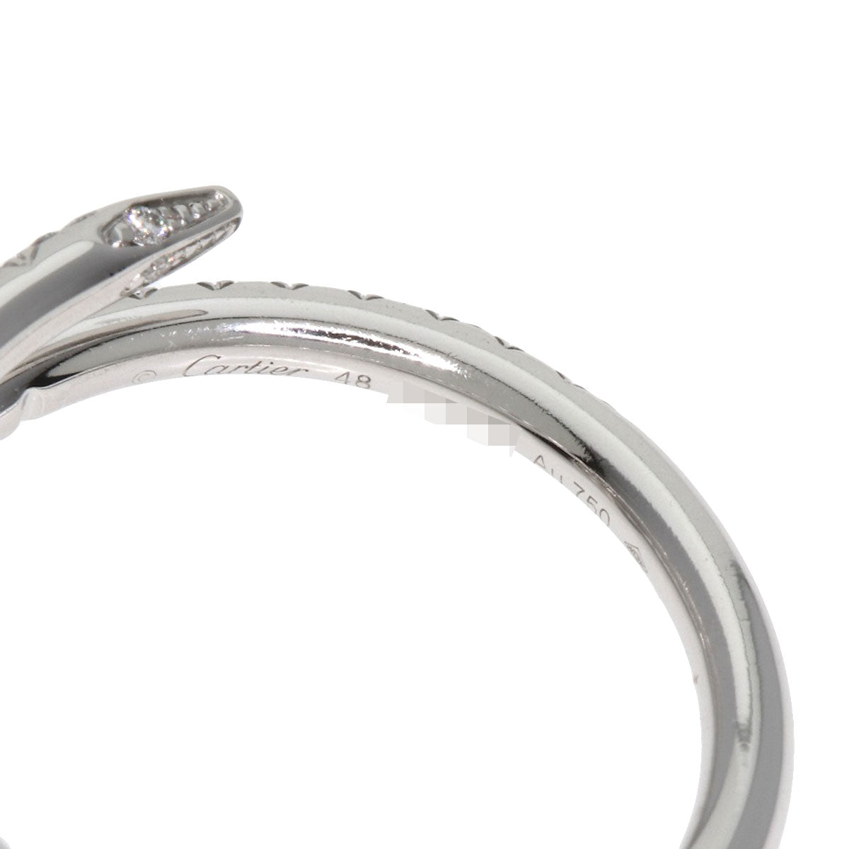 CARTIER Juste Uncre Small Diamond #48 Ring K18 White Gold Ladies [Used]