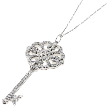 TIFFANY&Co. Enchant Prim Rose Key Diamond Necklace K18 White Gold Ladies [Used]