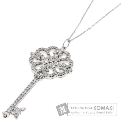TIFFANY&Co. Enchant Prim Rose Key Diamond Necklace K18 White Gold Ladies [Used]