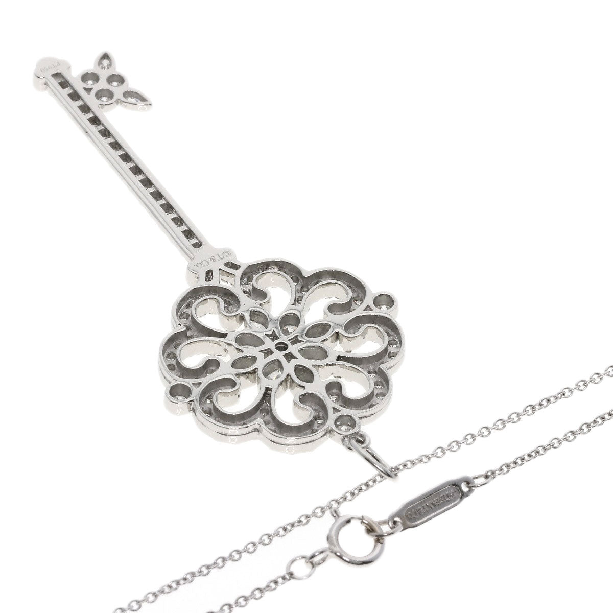 TIFFANY&Co. Enchant Prim Rose Key Diamond Necklace K18 White Gold Ladies [Used]
