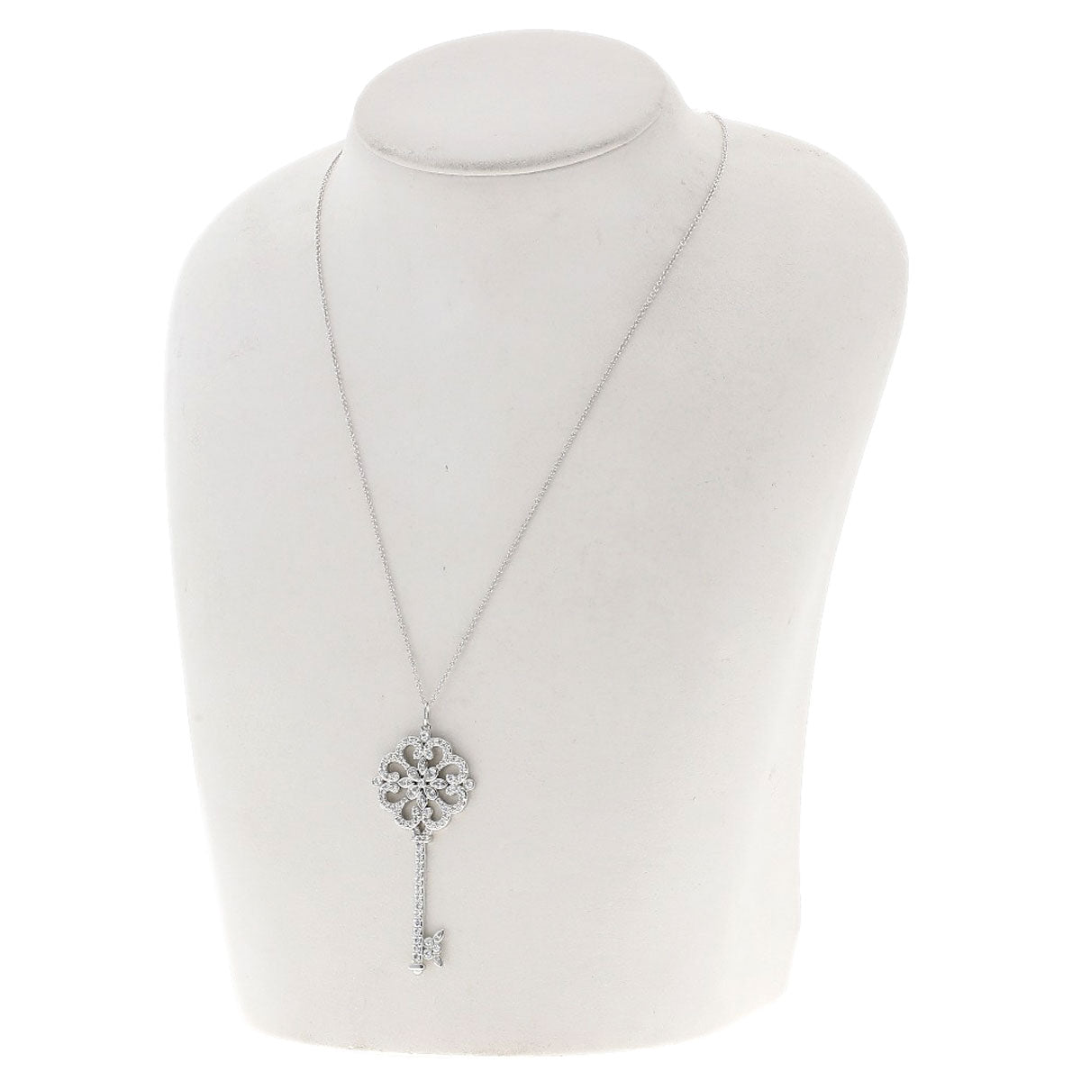 TIFFANY&Co. Enchant Prim Rose Key Diamond Necklace K18 White Gold Ladies [Used]