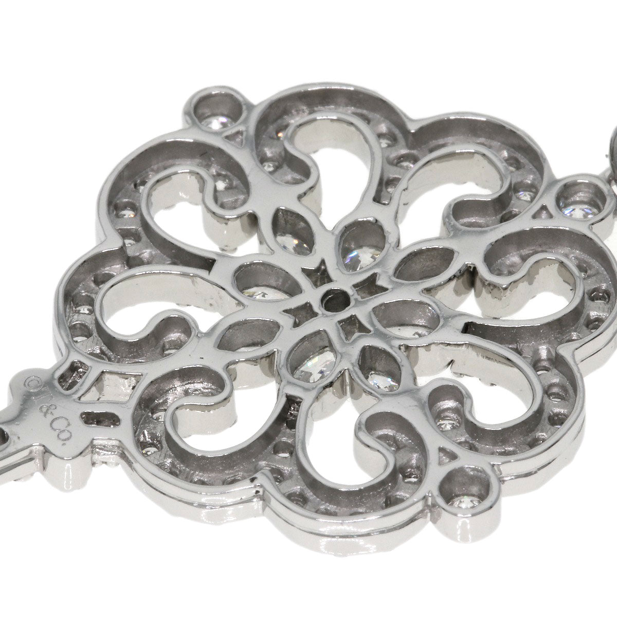 TIFFANY&Co. Enchant Prim Rose Key Diamond Necklace K18 White Gold Ladies [Used]