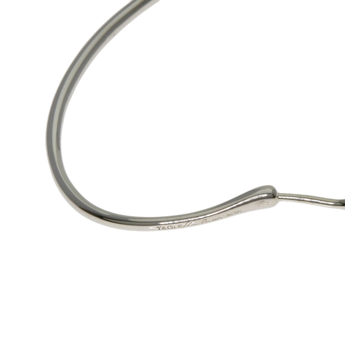 TIFFANY&Co. Open heart hoop earring Silver Ladies [Used]