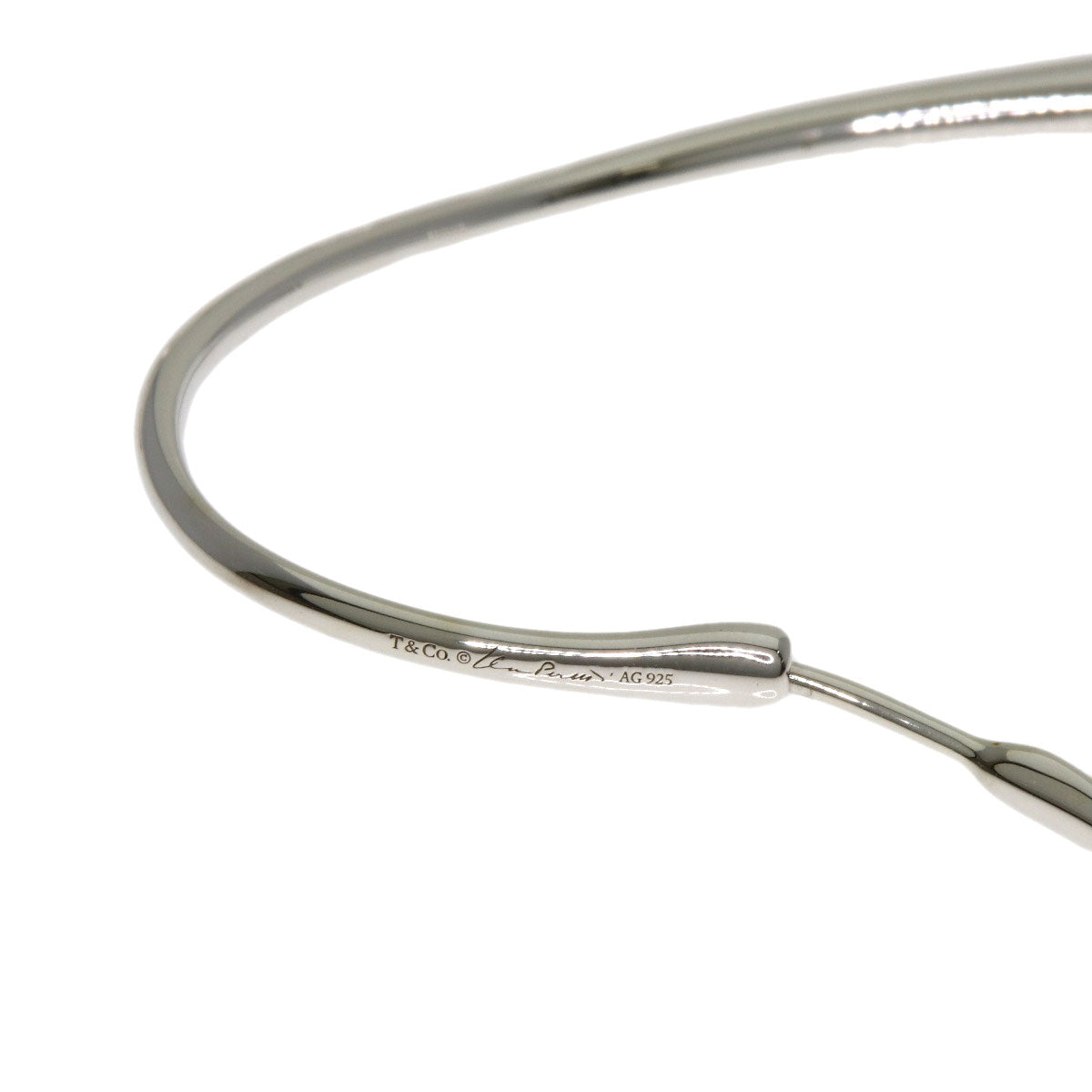 TIFFANY&Co. Open heart hoop earring Silver Ladies [Used]