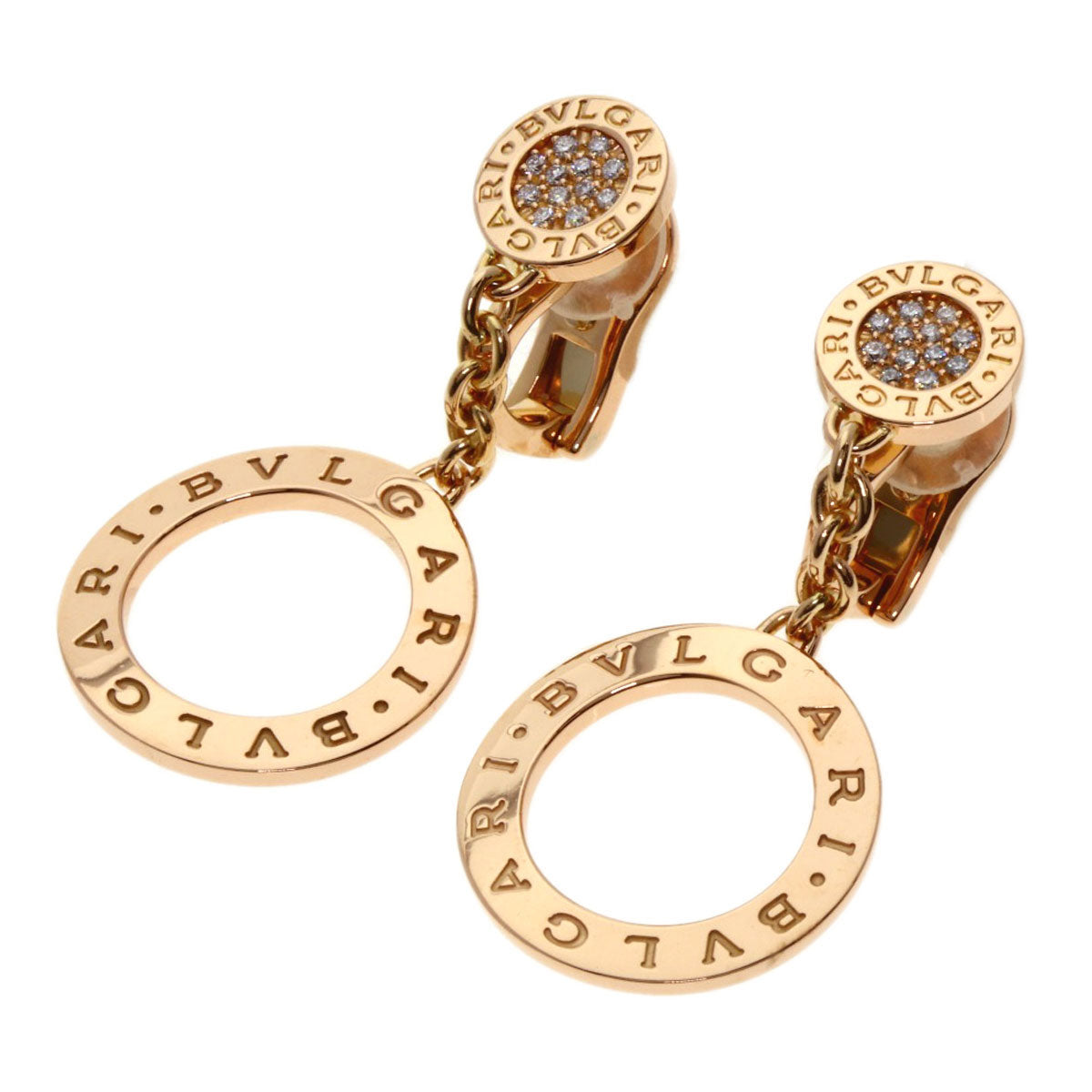 BVLGARI BVLGARI BVLGARI Diamond Earring K18 Pink Gold Ladies [Used]