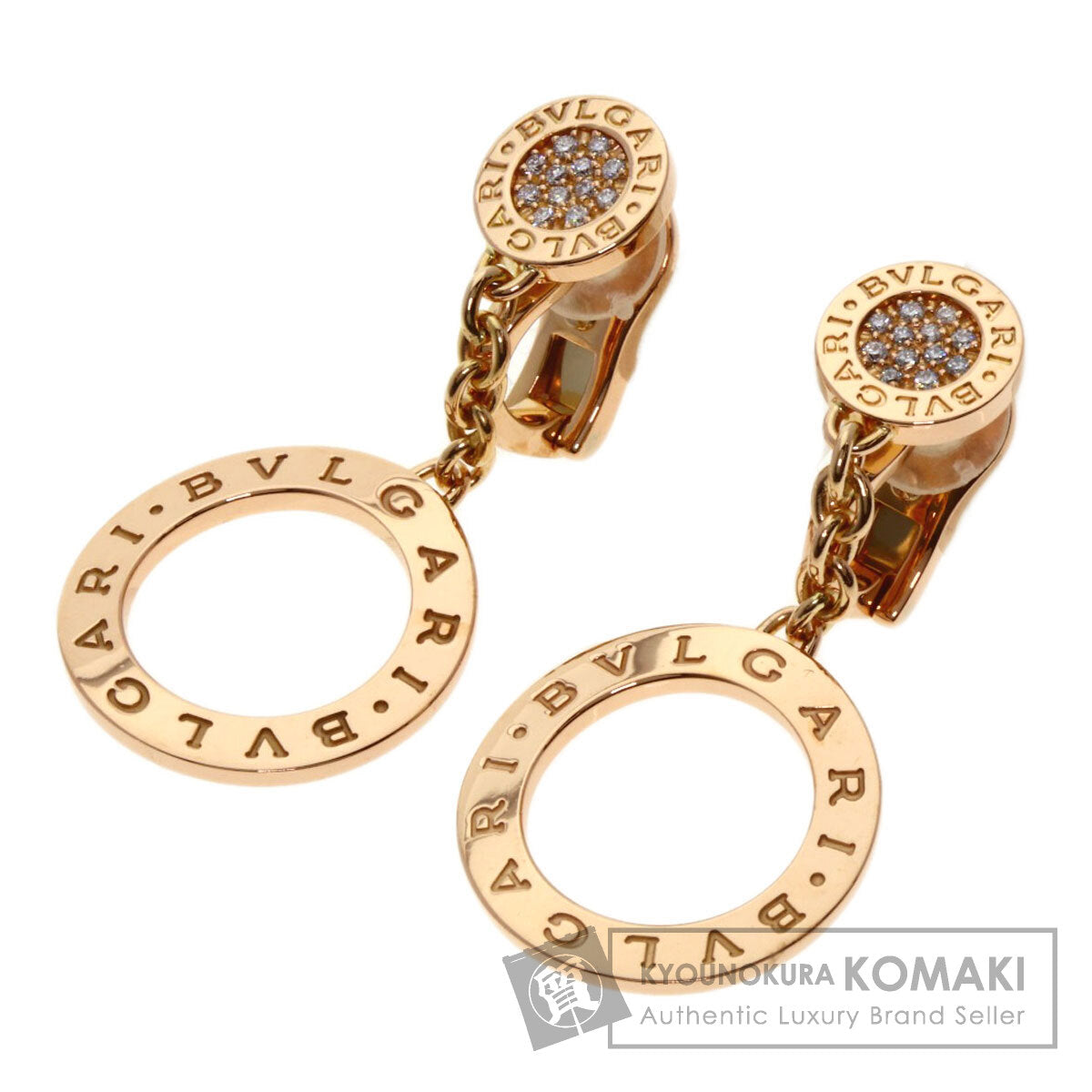 BVLGARI BVLGARI BVLGARI Diamond Earring K18 Pink Gold Ladies [Used]