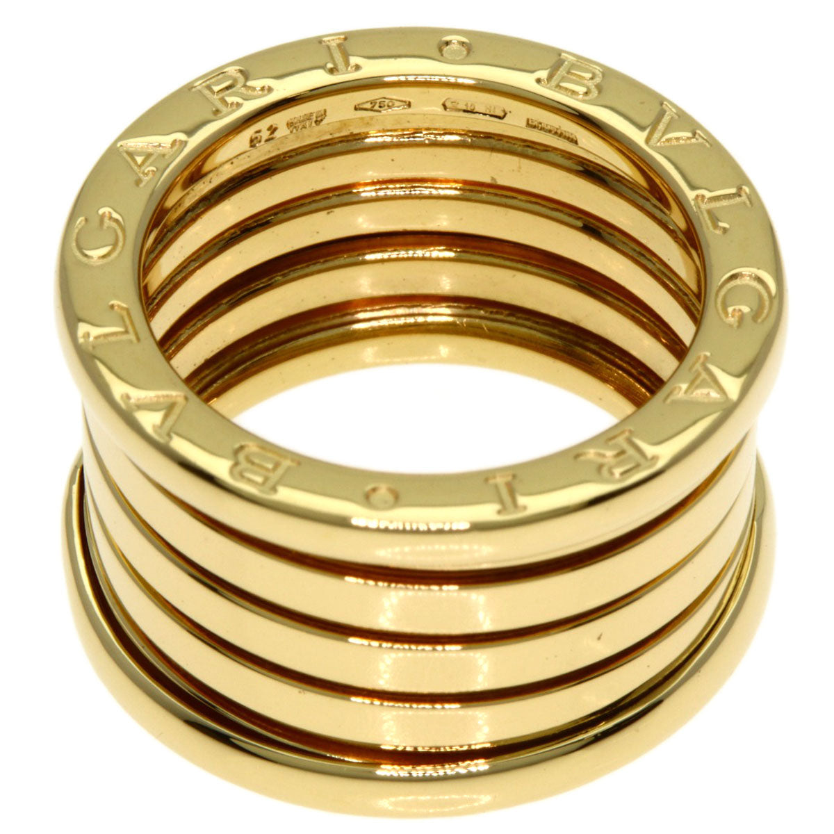 BVLGARI B.zero1 5 Band #52 Ring K18 Yellow Gold Ladies [Used]