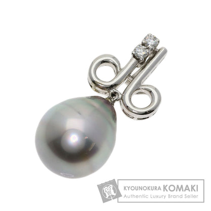 MIKIMOTO Pearl Pearl Diamond Pendant top K14 White Gold Ladies [Used]