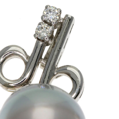 MIKIMOTO Pearl Pearl Diamond Pendant top K14 White Gold Ladies [Used]