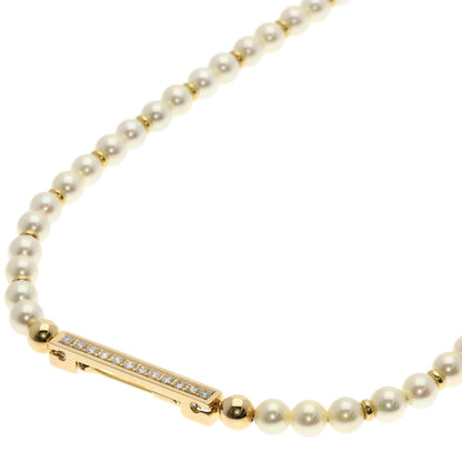 TASAKI Akoya Pearl Diamond Long Necklace Platinum PT900 18K Yellow GoldLadies [Used]