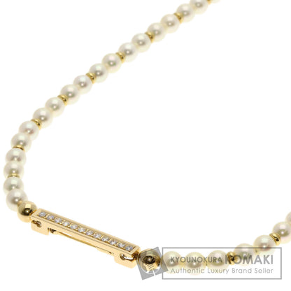 TASAKI Akoya Pearl Diamond Long Necklace Platinum PT900 18K Yellow GoldLadies [Used]
