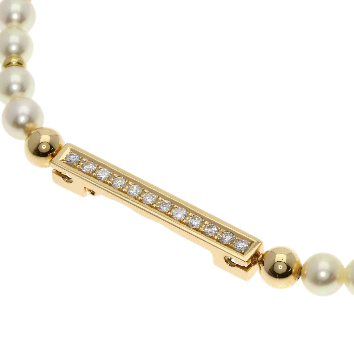 TASAKI Akoya Pearl Diamond Long Necklace Platinum PT900 18K Yellow GoldLadies [Used]