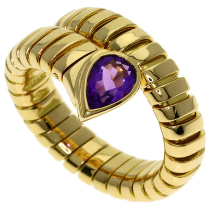BVLGARI Tubogas Amethyst Ring K18 Yellow Gold Ladies [Used]