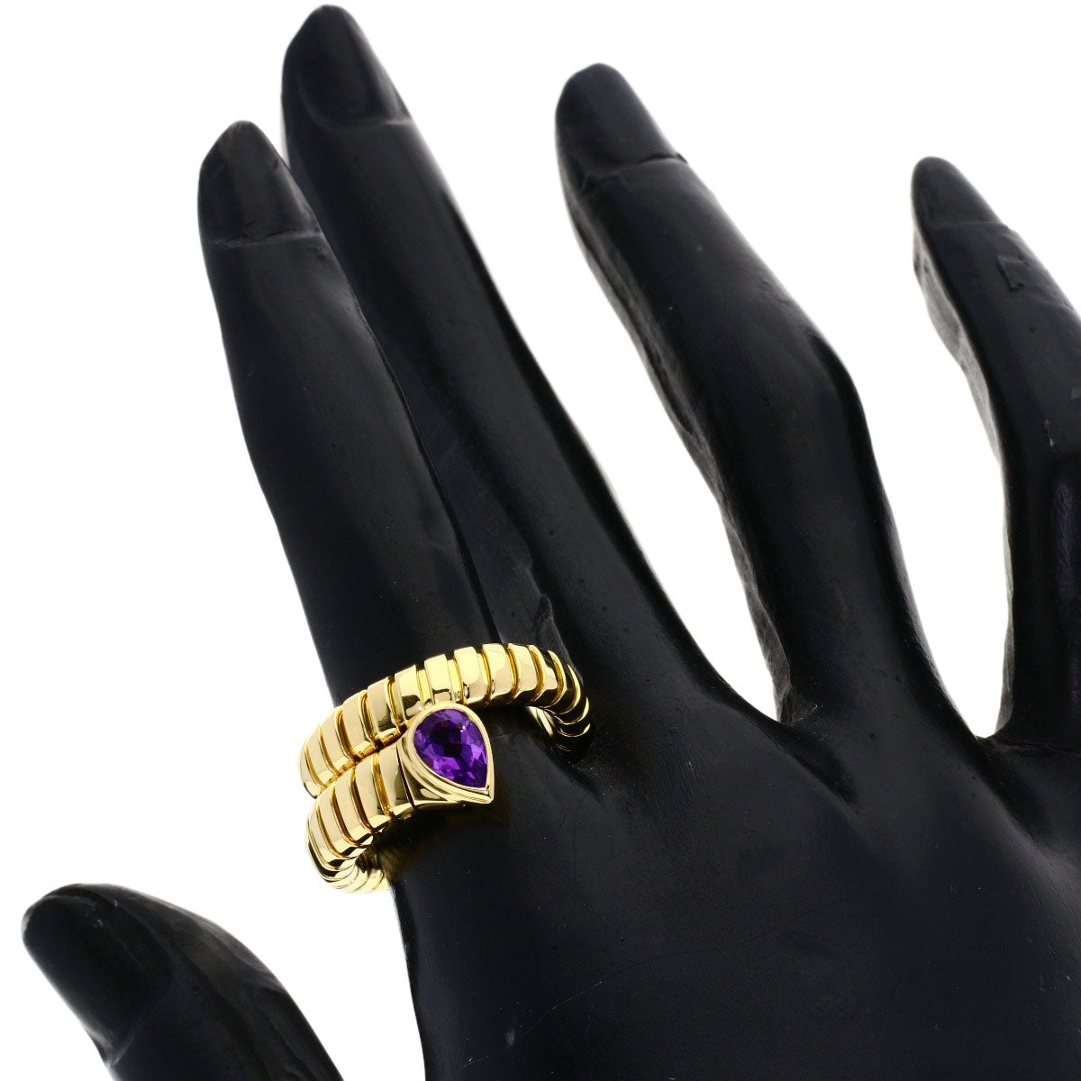 BVLGARI Tubogas Amethyst Ring K18 Yellow Gold Ladies [Used]