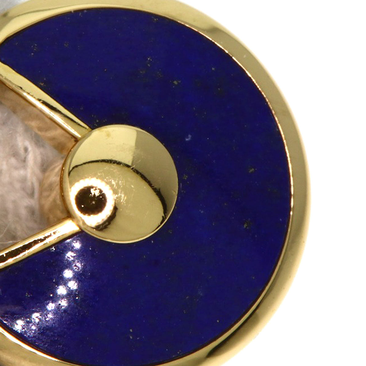 CARTIER Amulet de Cartier Lapis Lazuli & Azure stone 1P Diamond Necklace K18 Yellow Gold Ladies [Used]