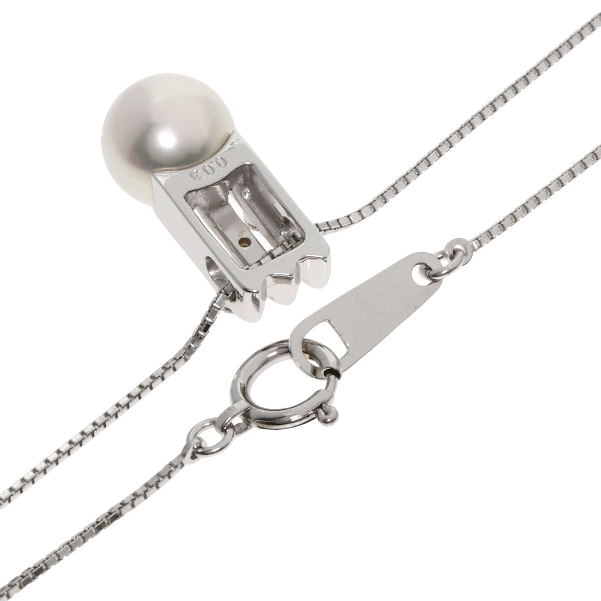 TASAKI Pearl Pearl Diamond Necklace K18 White Gold Ladies [Used]