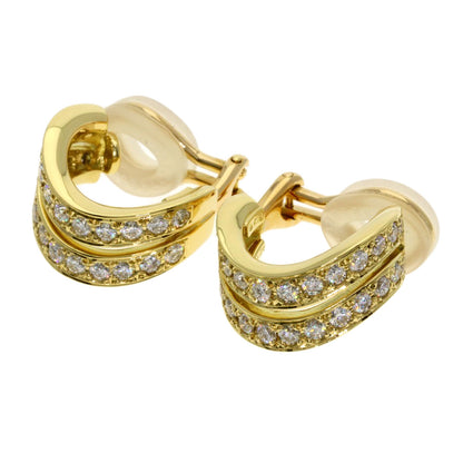 MIKIMOTO Diamond Earring K18 Yellow Gold Ladies [Used]