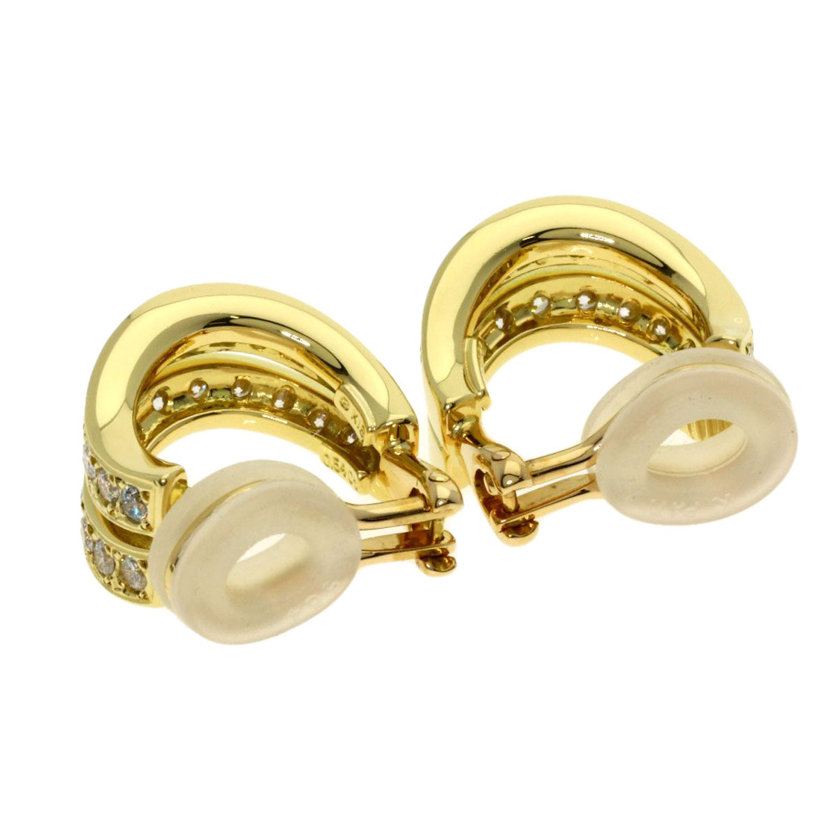 MIKIMOTO Diamond Earring K18 Yellow Gold Ladies [Used]