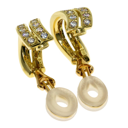 MIKIMOTO Diamond Earring K18 Yellow Gold Ladies [Used]