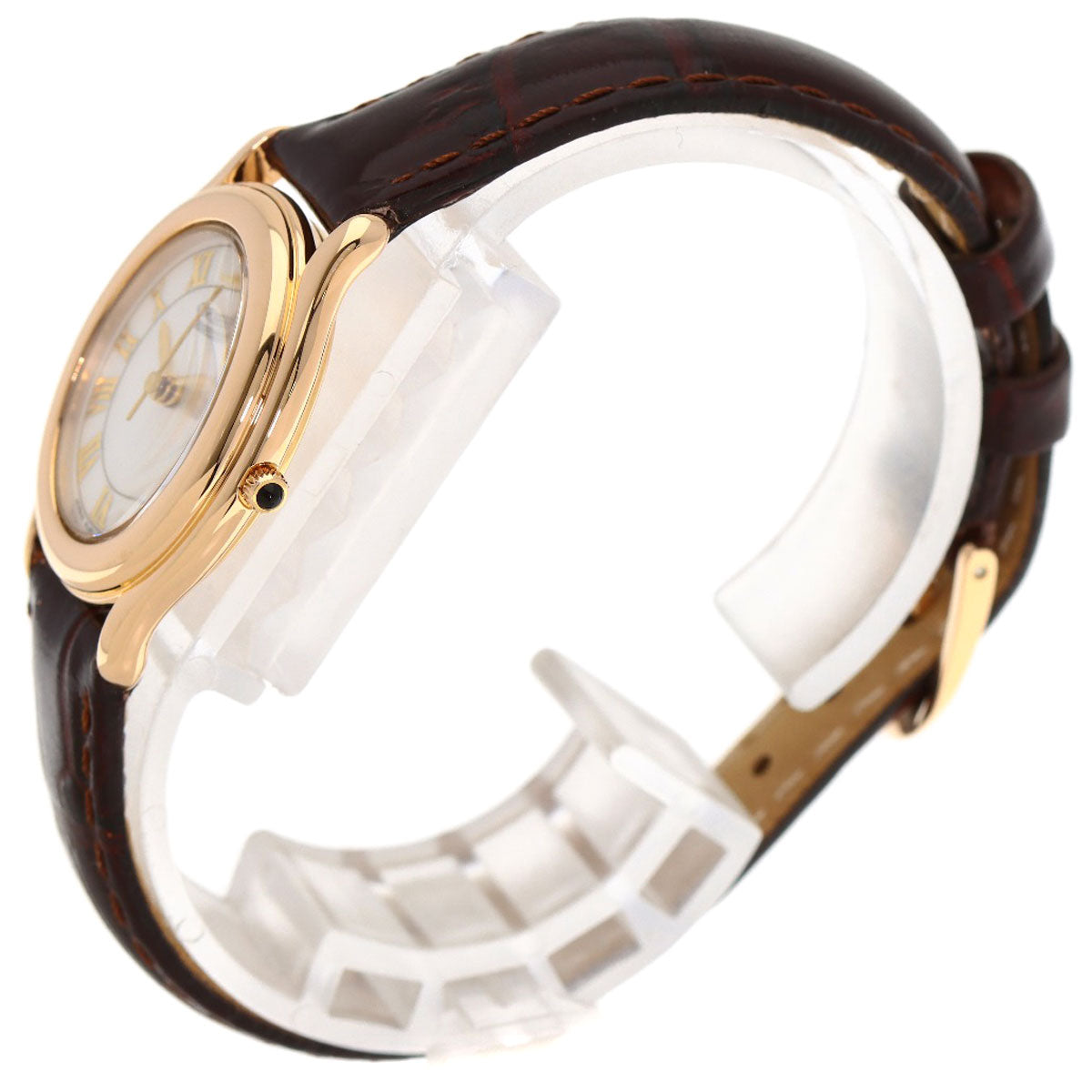 セイコー 4J81-5030 クレドール オーバルフェイス 腕時計 K18ピンクゴールド/革 レディース 【中古】【SEIKO】